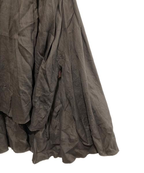 MADISON BLUE（マディソンブルー）MADISON BLUE (マディソンブルー) TUCK VOLUME SKIRT RAMIE ブラウン サイズ:XSの古着・服飾アイテム