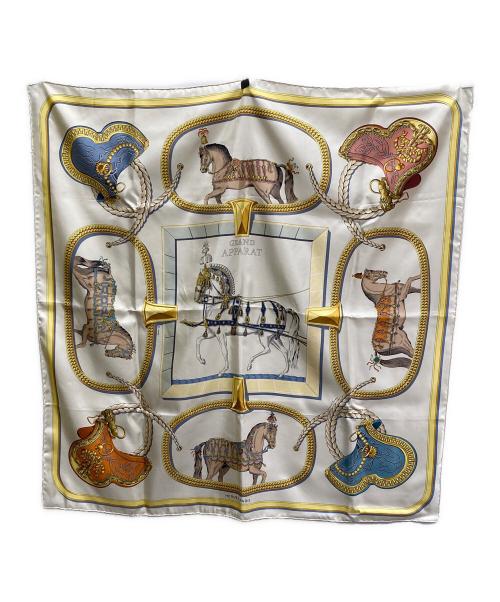 HERMES（エルメス）HERMES (エルメス) カレ90 GRAND APPARAT ベージュ 未使用品の古着・服飾アイテム