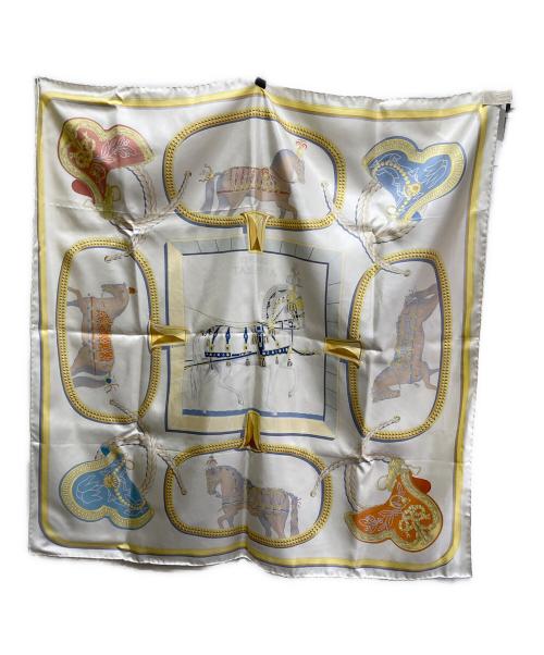 HERMES（エルメス）HERMES (エルメス) カレ90 GRAND APPARAT ベージュ 未使用品の古着・服飾アイテム