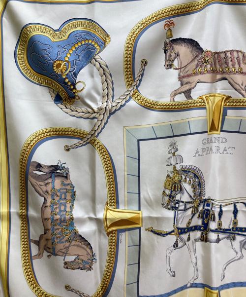 HERMES（エルメス）HERMES (エルメス) カレ90 GRAND APPARAT ベージュ 未使用品の古着・服飾アイテム