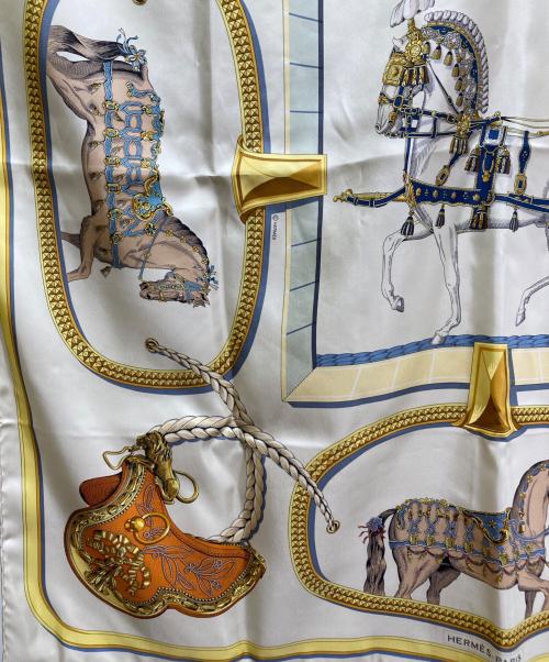 HERMES（エルメス）HERMES (エルメス) カレ90 GRAND APPARAT ベージュ 未使用品の古着・服飾アイテム