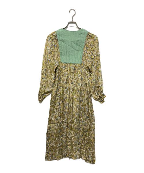 ne quittez pas（ヌキテパ）ne quittez pas (ヌキテパ) ペイズリー柄レーヨンワンピース グリーン×ベージュ サイズ:‐の古着・服飾アイテム