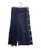 STELLA McCARTNEYステラマッカートニー）の古着「サイドボタンワイドパンツ」｜ネイビー