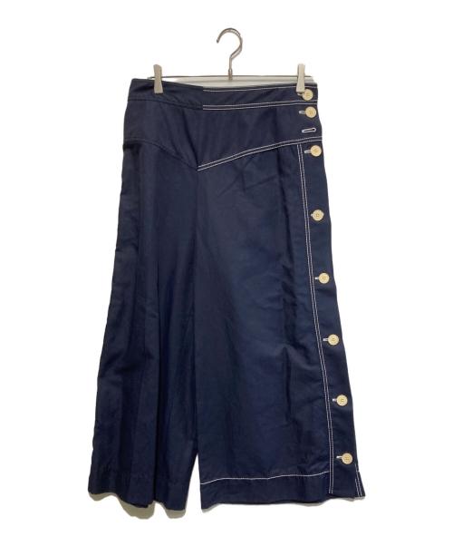 STELLA McCARTNEY（ステラマッカートニー）STELLA McCARTNEY (ステラマッカートニー) サイドボタンワイドパンツ ネイビー サイズ:42の古着・服飾アイテム