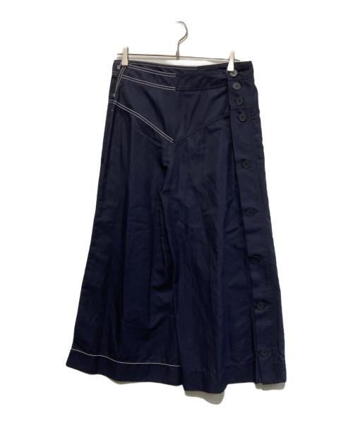 STELLA McCARTNEY（ステラマッカートニー）STELLA McCARTNEY (ステラマッカートニー) サイドボタンワイドパンツ ネイビー サイズ:42の古着・服飾アイテム