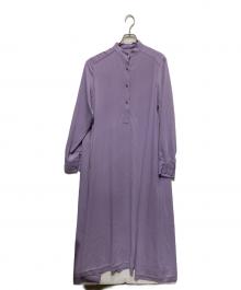 Graphpaper（グラフペーパー）の古着「Satin band collar dress」｜バイオレット