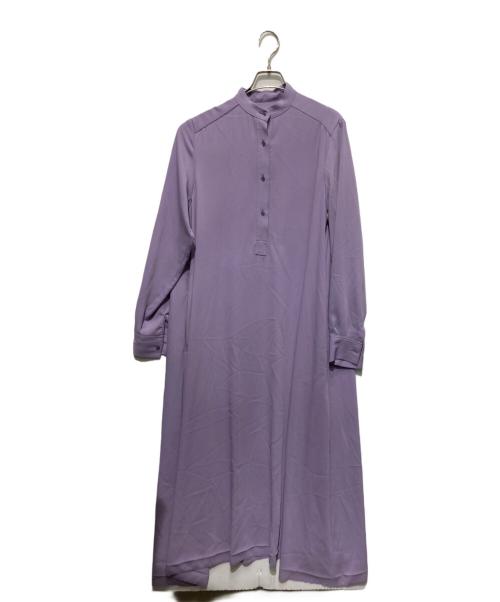 Graphpaper（グラフペーパー）Graphpaper (グラフペーパー) Satin band collar dress バイオレットの古着・服飾アイテム