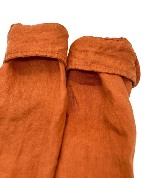 Needles（ニードルズ）Needles (ニードルズ) Band Collar Work Shirt -Linen Canvas オレンジ サイズ:Sの古着・服飾アイテム