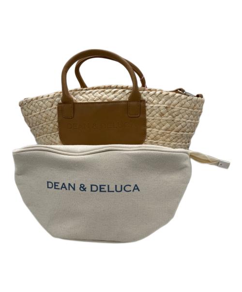 DEAN&DELUCA（ディーンアンドデルーカ）DEAN&DELUCA (ディーンアンドデルーカ) BEAMS COUTURE (ビームス クチュール) ２WAYカゴバッグ ベージュ×ブラウンの古着・服飾アイテム