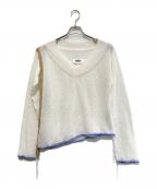 MM6 Maison Margielaエムエムシックスメゾンマルジェラ）の古着「Vネックニット」｜ホワイト