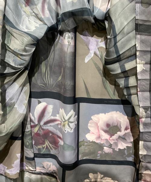 Ameri（アメリ）AMERI (アメリ) FLOWER PATCHWORK PLEATED SKIRT グリーン サイズ:Sの古着・服飾アイテム