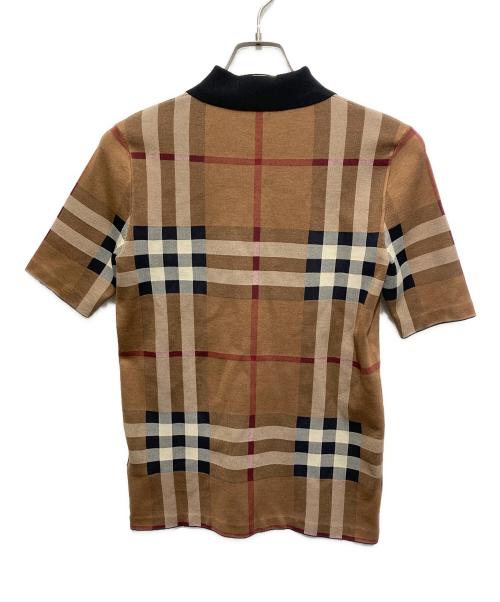 BURBERRY（バーバリー）BURBERRY (バーバリー) シルクブレンドポロシャツ ブラウン サイズ:xxxsの古着・服飾アイテム