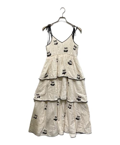 Tanaka Daisuke（タナカ ダイスケ）TANAKA DAISUKE (タナカ ダイスケ) チェリー柄キャミソールワンピース ホワイト サイズ:Fの古着・服飾アイテム