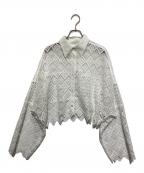 LE CIEL BLEUルシェルブルー）の古着「Paneled Lace Cropped Shirt」｜ホワイト
