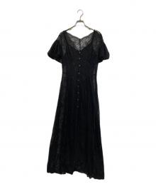 Ameri（アメリ）の古着「SCALLOP LACE EMPIRE DRESS」｜ブラック
