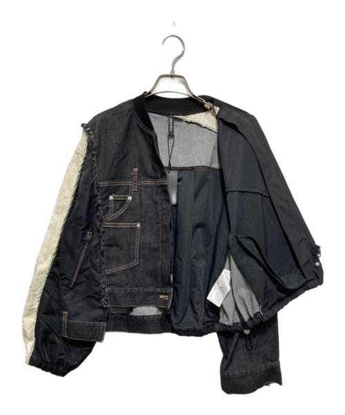 AULA AILA（アウラアイラ）AULA AILA (アウラアイラ) B'2nd (ビーセカンド) 別注マルチコンビネーションブルゾン ブラック×ホワイトの古着・服飾アイテム