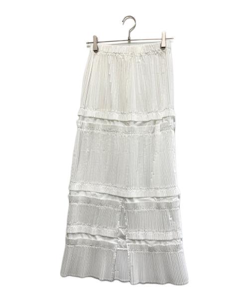 ENFOLD（エンフォルド）ENFOLD (エンフォルド) STRAIGHT PLEATS SKIRT ホワイト サイズ:38の古着・服飾アイテム