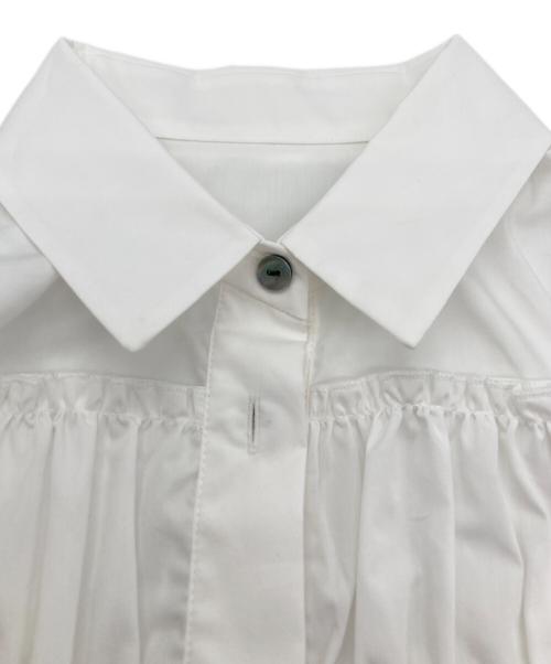 ENFOLD（エンフォルド）ENFOLD (エンフォルド) TIERED GATHER SHIRT ホワイト サイズ:38の古着・服飾アイテム