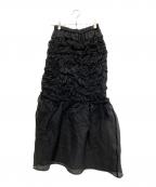 Rumcheラムシェ）の古着「Organdy Shirring Skirt（オーガンジーシャーリングスカート）」｜ブラック
