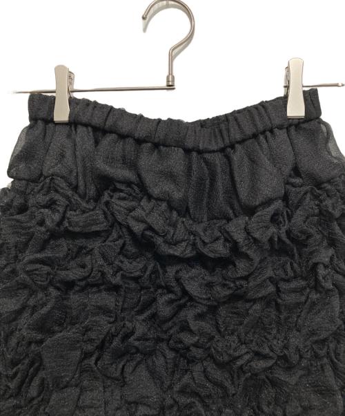 Rumche（ラム・シェ）Rumche (ラム・シェ) Organdy Shirring Skirt（オーガンジーシャーリングスカート） ブラック サイズ:FREEの古着・服飾アイテム