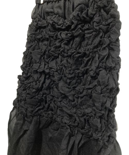 Rumche（ラム・シェ）Rumche (ラム・シェ) Organdy Shirring Skirt（オーガンジーシャーリングスカート） ブラック サイズ:FREEの古着・服飾アイテム