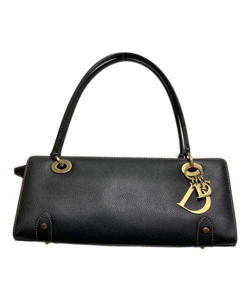 Christian Dior（クリスチャン ディオール）Christian Dior (クリスチャン ディオール) レザー横長ハンドバッグ ブラックの古着・服飾アイテム