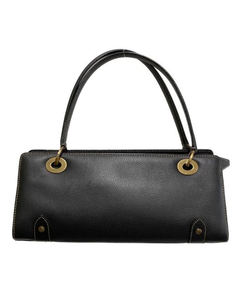 Christian Dior（クリスチャン ディオール）Christian Dior (クリスチャン ディオール) レザー横長ハンドバッグ ブラックの古着・服飾アイテム