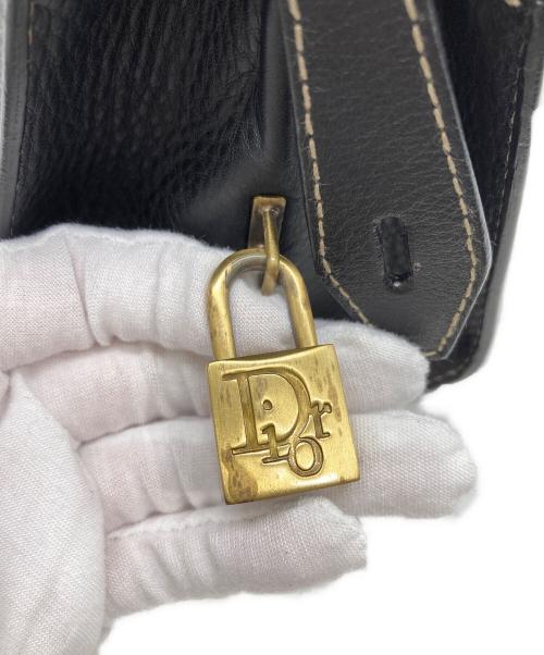 Christian Dior（クリスチャン ディオール）Christian Dior (クリスチャン ディオール) レザー横長ハンドバッグ ブラックの古着・服飾アイテム