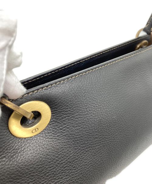Christian Dior（クリスチャン ディオール）Christian Dior (クリスチャン ディオール) レザー横長ハンドバッグ ブラックの古着・服飾アイテム