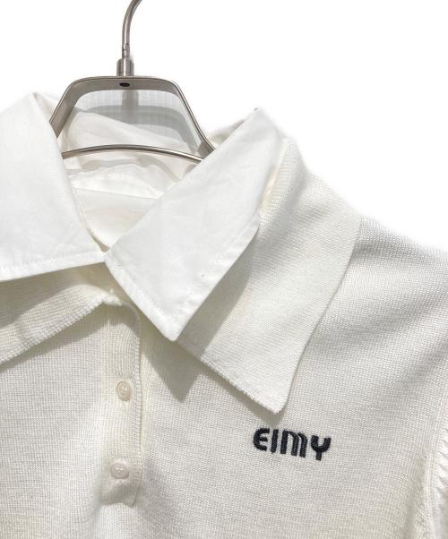 eimy istoire（エイミーイストワール）eimy istoire (エイミーイストワール) ハーフスリーブダブルカラーニット ホワイト サイズ:Freeの古着・服飾アイテム