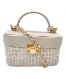 HER LIP TO（ハーリップトゥ）の古着「Tweed chain vanity bag」｜ベージュ