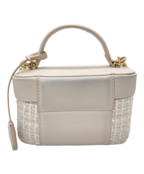 HER LIP TO（ハーリップトゥ）HER LIP TO (ハーリップトゥ) Tweed chain vanity bag ベージュの古着・服飾アイテム