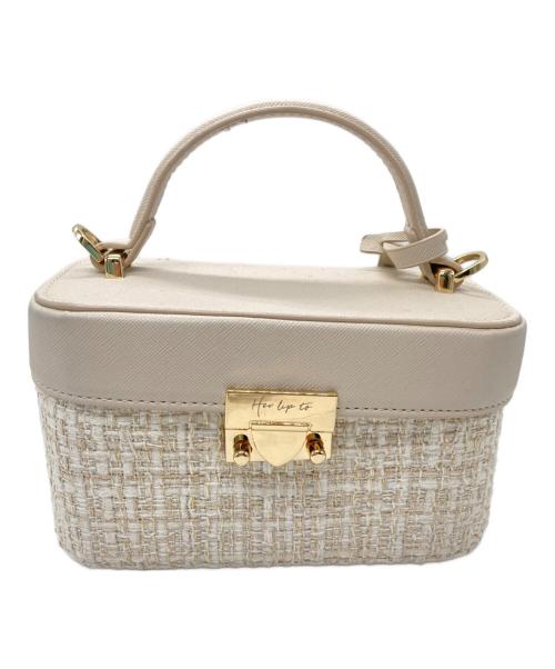 HER LIP TO（ハーリップトゥ）HER LIP TO (ハーリップトゥ) Tweed chain vanity bag ベージュの古着・服飾アイテム