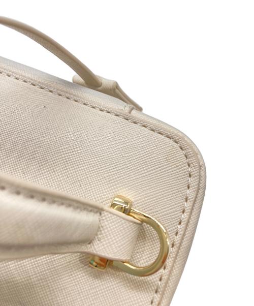 HER LIP TO（ハーリップトゥ）HER LIP TO (ハーリップトゥ) Tweed chain vanity bag ベージュの古着・服飾アイテム