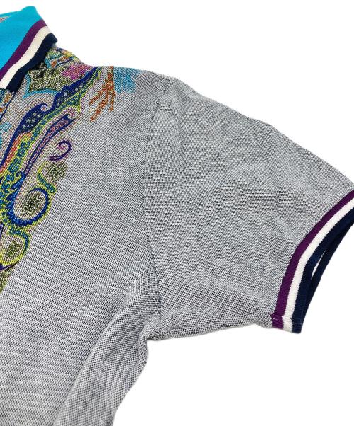 ETRO（エトロ）ETRO (エトロ) 柄ポロシャツ グレー サイズ:2XLの古着・服飾アイテム