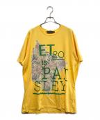 ETROエトロ）の古着「ペイズリー柄プリントTシャツ」｜イエロー
