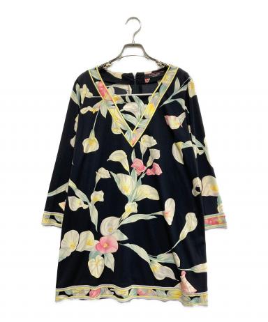 中古・古着通販】LEONARD (レオナール) チュニック ブラック×ホワイト