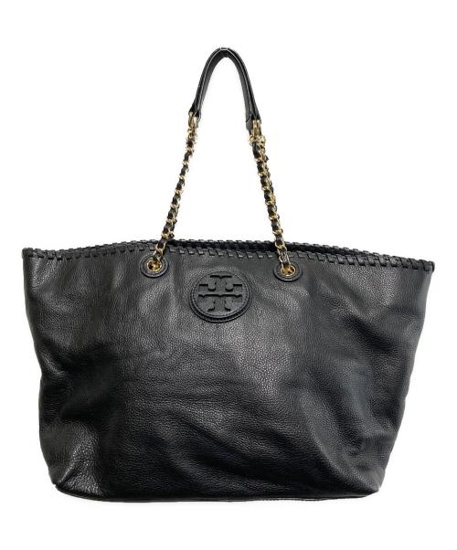 TORY BURCH（トリーバーチ）TORY BURCH (トリーバーチ) レザートートバッグ ブラックの古着・服飾アイテム