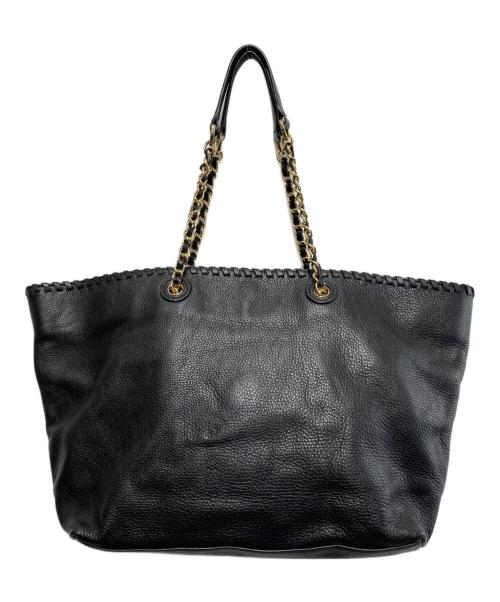 TORY BURCH（トリーバーチ）TORY BURCH (トリーバーチ) レザートートバッグ ブラックの古着・服飾アイテム