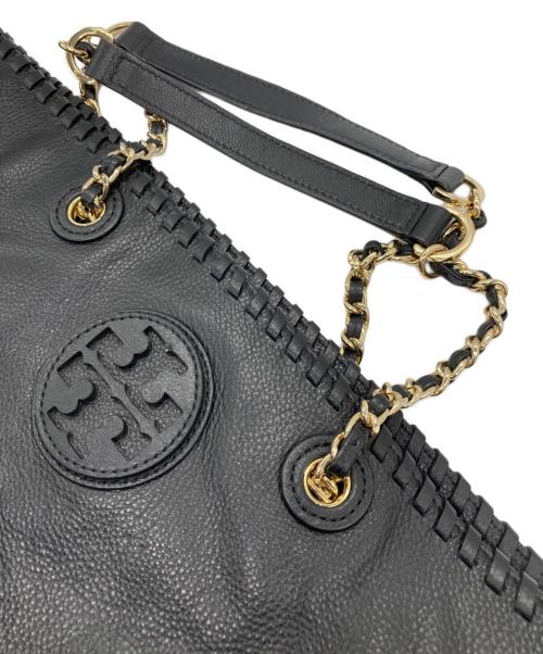 TORY BURCH（トリーバーチ）TORY BURCH (トリーバーチ) レザートートバッグ ブラックの古着・服飾アイテム