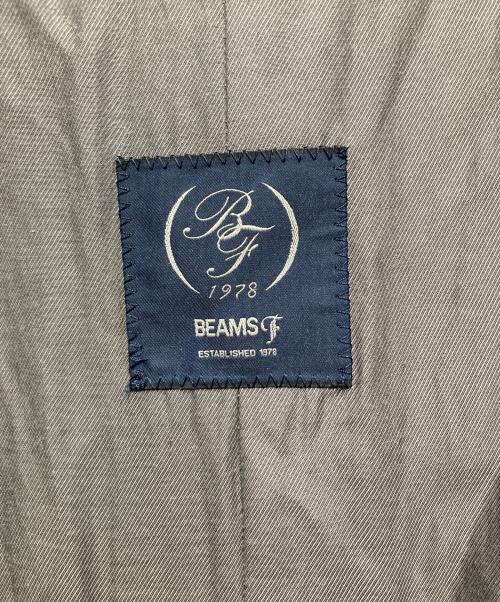 BEAMS F（ビームスエフ）BEAMS F (ビームスエフ) HARRIS TWEED ヘリンボーン シングル ラグランスリーブ コート グレー サイズ:38の古着・服飾アイテム