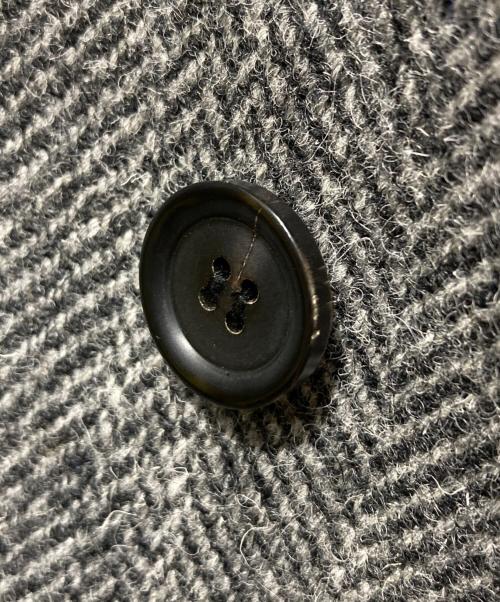 BEAMS F（ビームスエフ）BEAMS F (ビームスエフ) HARRIS TWEED ヘリンボーン シングル ラグランスリーブ コート グレー サイズ:38の古着・服飾アイテム