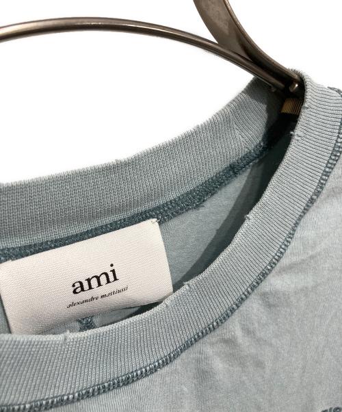 AMI PARIS（アミ パリス）AMI PARIS (アミ パリス) ダメージ加工Tシャツ スカイブルー サイズ:Mの古着・服飾アイテム