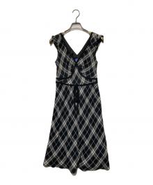 BURBERRY BLUE LABEL（バーバリー ブルー レーベル）の古着「ノースリーブワンピース/チェックワンピース」｜ブラック