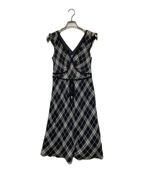 BURBERRY BLUE LABEL（バーバリー ブルー レーベル）BURBERRY BLUE LABEL (バーバリー ブルー レーベル) ノースリーブワンピース/チェックワンピース ブラック サイズ:38の古着・服飾アイテム
