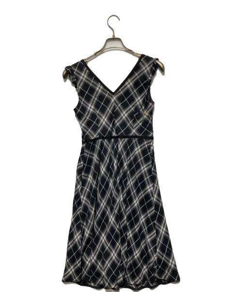 BURBERRY BLUE LABEL（バーバリー ブルー レーベル）BURBERRY BLUE LABEL (バーバリー ブルー レーベル) ノースリーブワンピース/チェックワンピース ブラック サイズ:38の古着・服飾アイテム