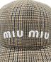 中古・古着 MIU MIU (ミュウミュウ) グレンチェックキャップ ブラウン サイズ:M：40000円