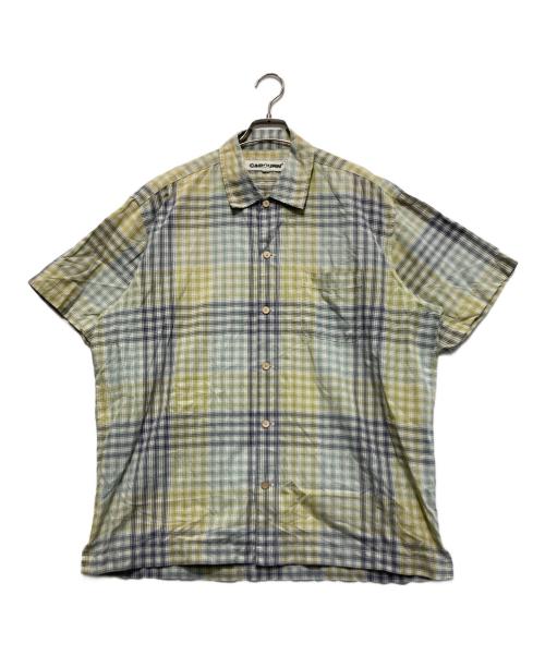 NIGEL CABOURN（ナイジェルケーボン）NIGEL CABOURN (ナイジェルケーボン) 半袖チェックシャツ イエロー×ブルー サイズ:2の古着・服飾アイテム