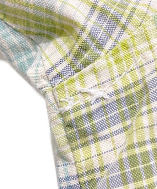 NIGEL CABOURN（ナイジェルケーボン）NIGEL CABOURN (ナイジェルケーボン) 半袖チェックシャツ イエロー×ブルー サイズ:2の古着・服飾アイテム
