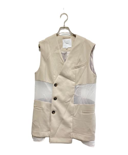 UN3D.（アンスリード）UN3D. (アンスリード) SHEER LAYERED VEST ベージュ サイズ:38の古着・服飾アイテム